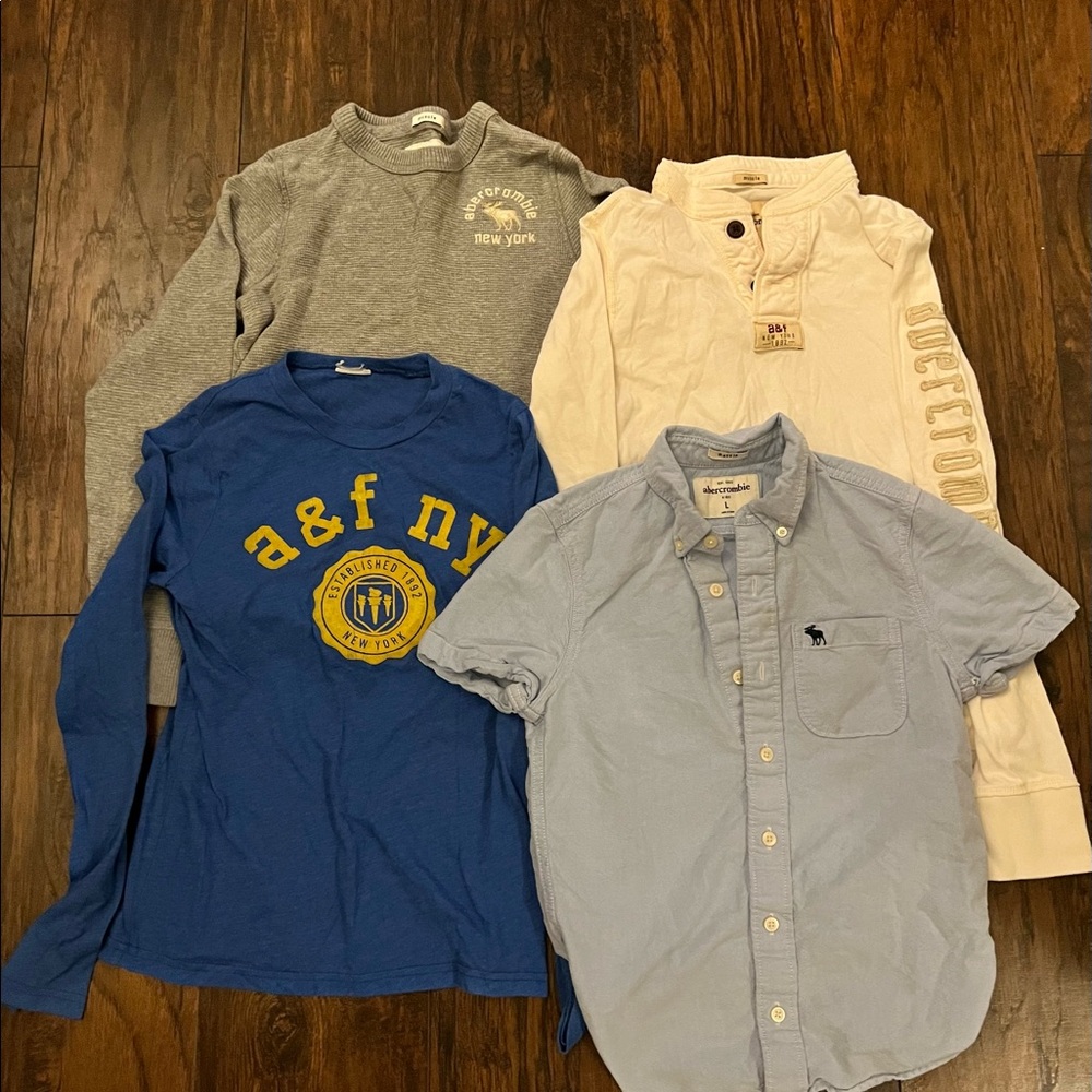 4 shirt lot of boys L Abercrombie and Fitch